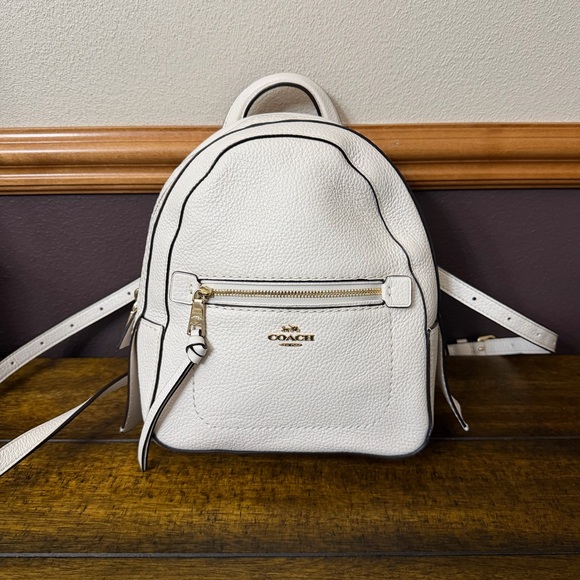 ✨ Coach Andi Mini Backpack Purse – Chalk Pebble Leather ✨ - Picture 3 of 11